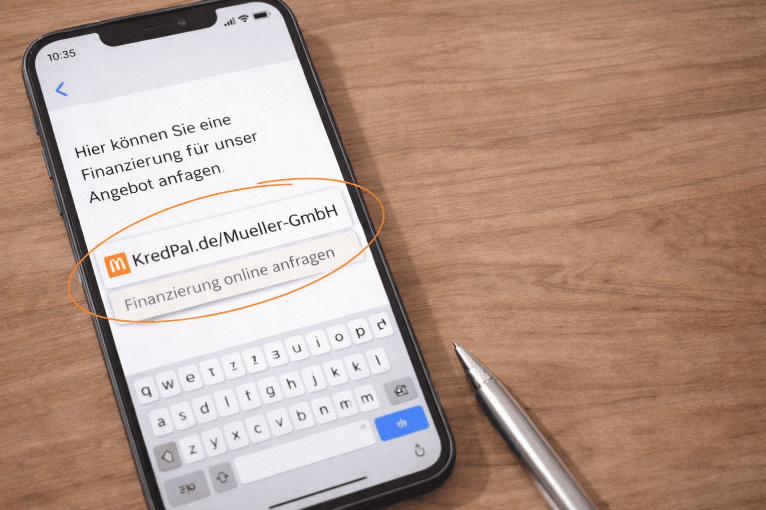 Finanzierungslink per WhatsApp senden